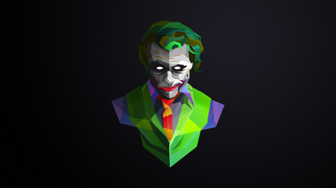 Download wallpaper The Dark Knight, Joker, Heath Ledger, Justin Maller,  section abstraction in resolution 1366x768