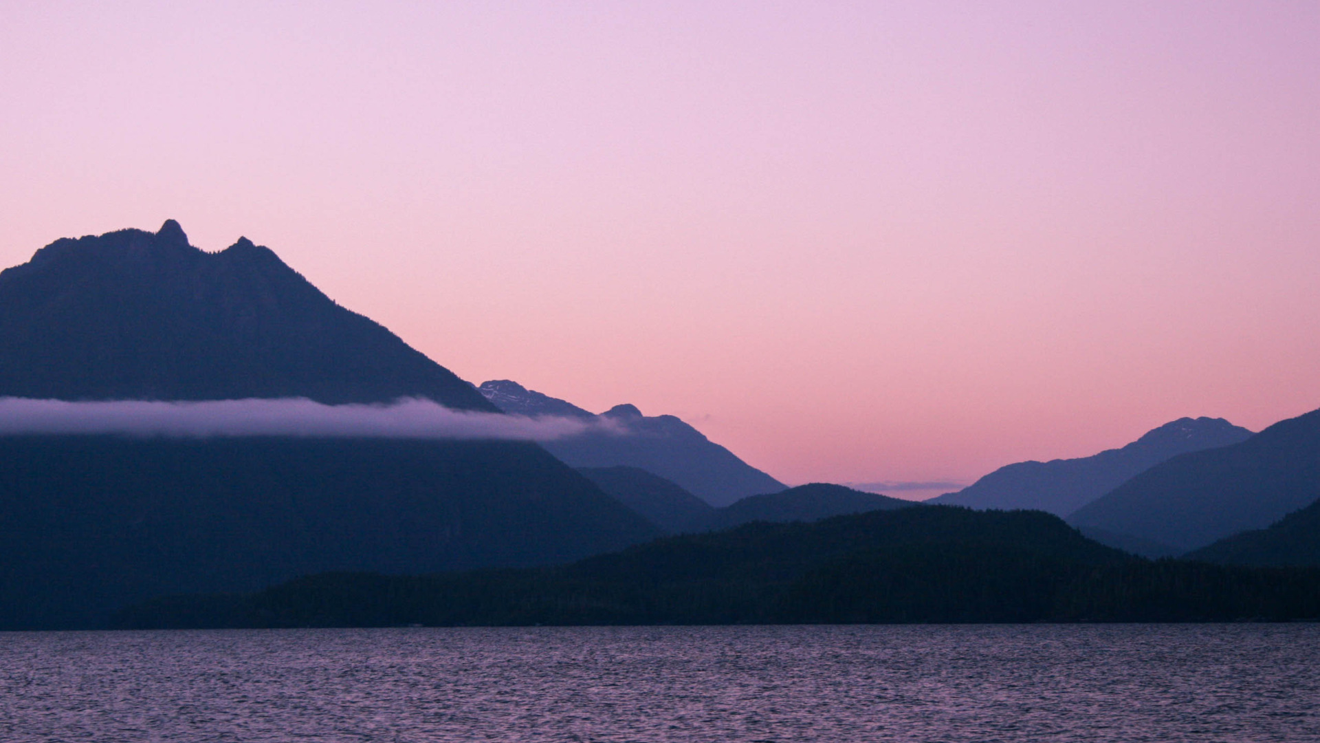 sunset mountains lake british columbia vancouver island 
