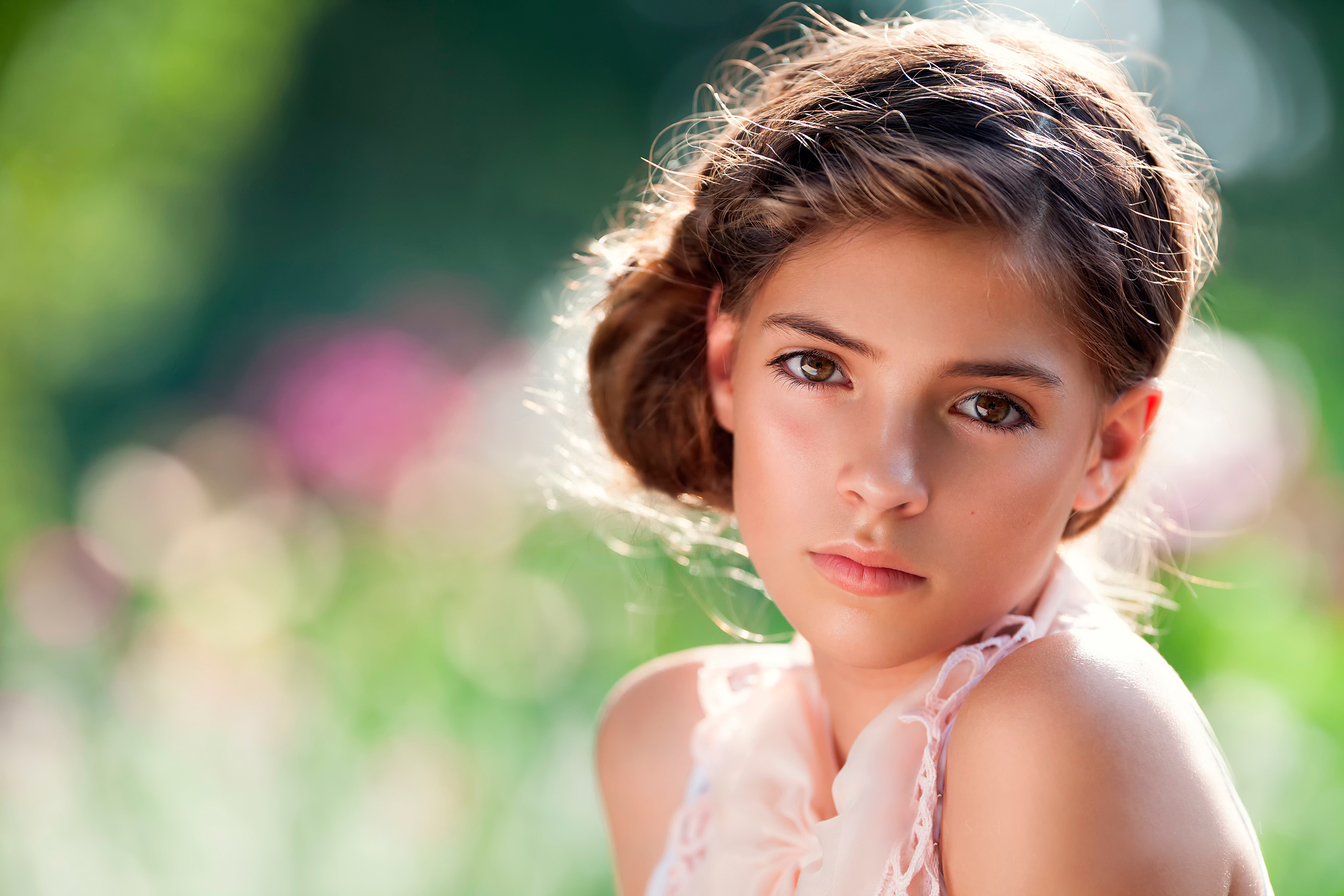 Download wallpaper look, girl, the beauty, child photography, Sun Drenched,...