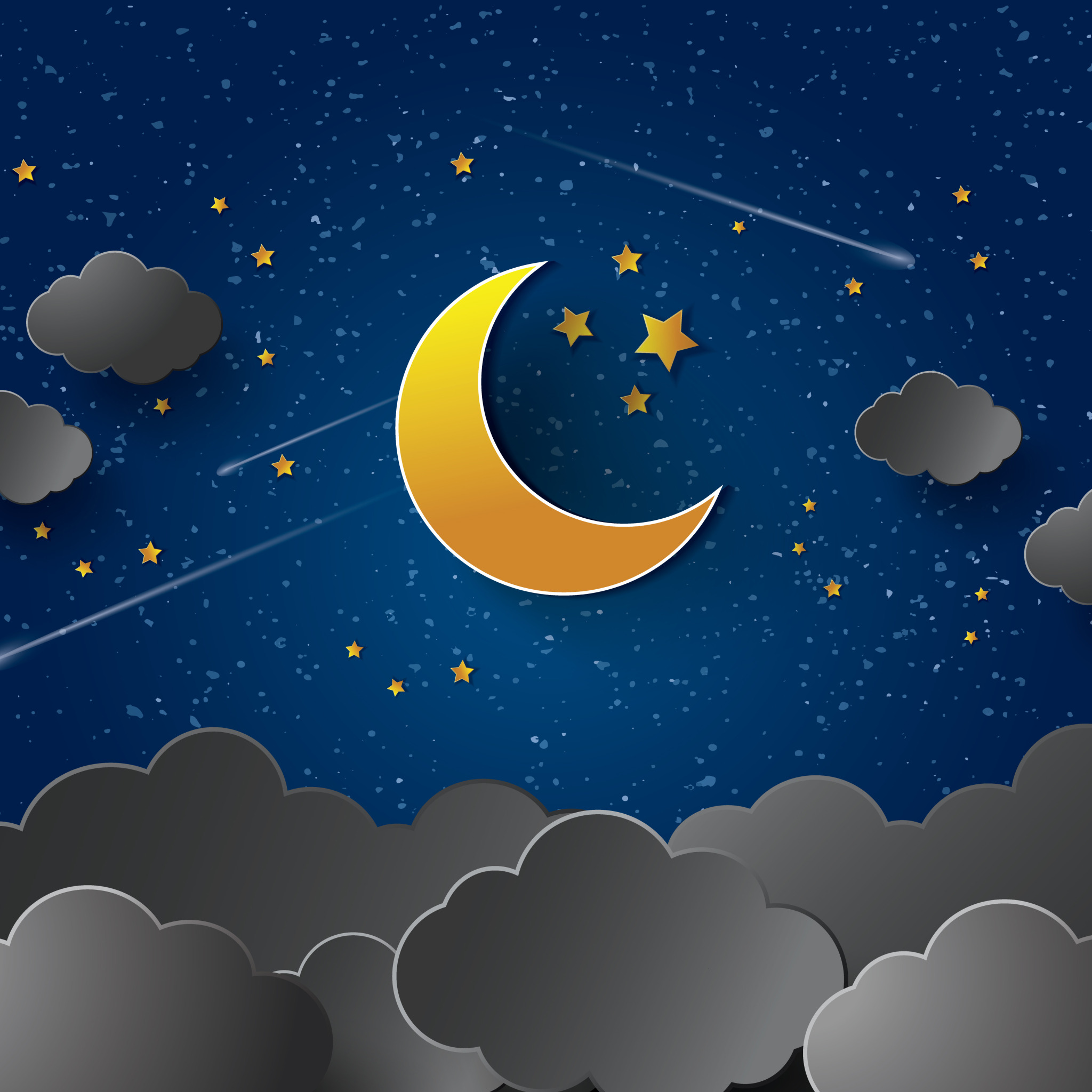 Download wallpaper stars, night, clouds, the moon, section rendering in res...