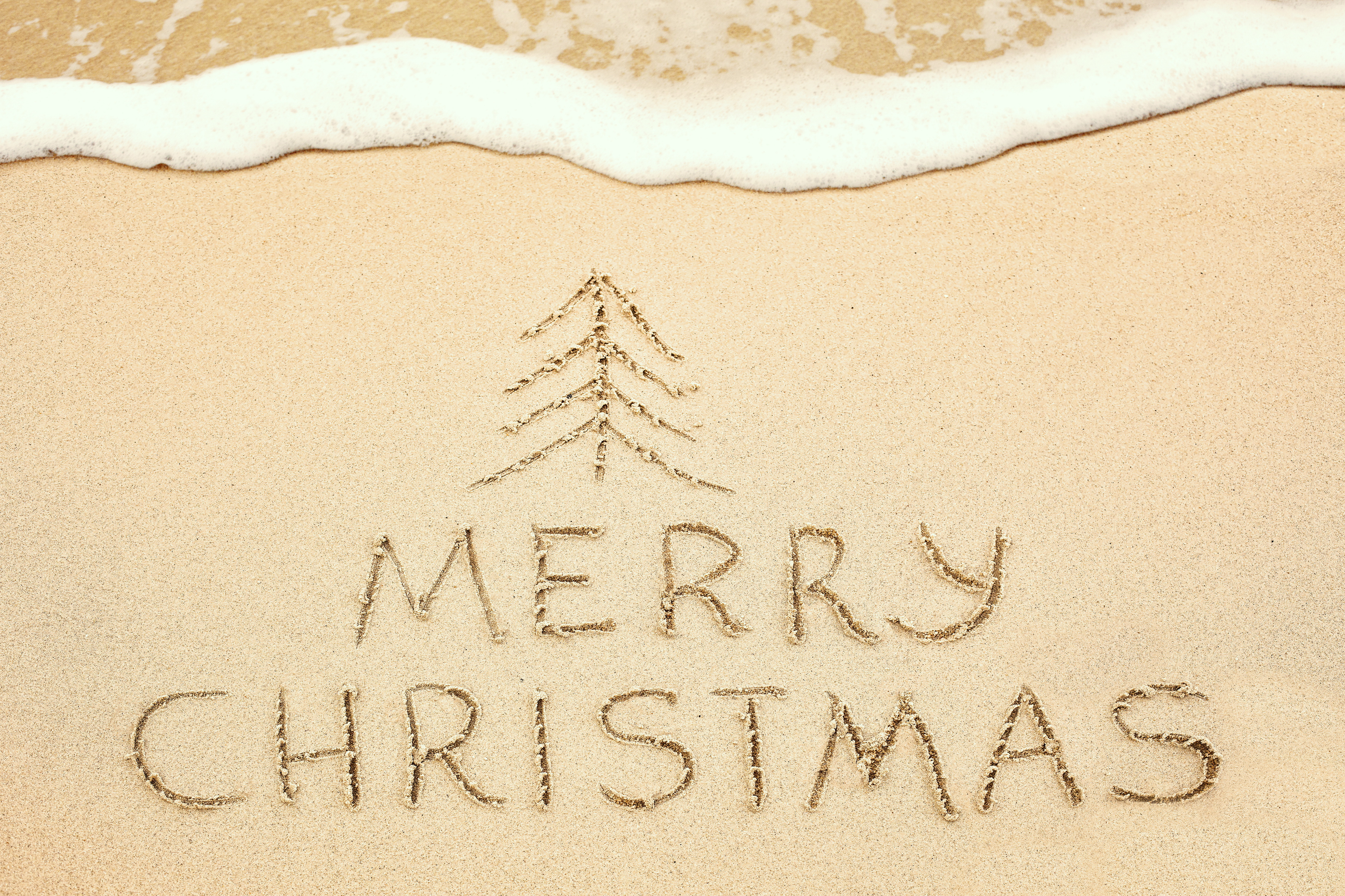 Download wallpaper sand, sea, beach, Christmas, sand, Merry, section new ye...