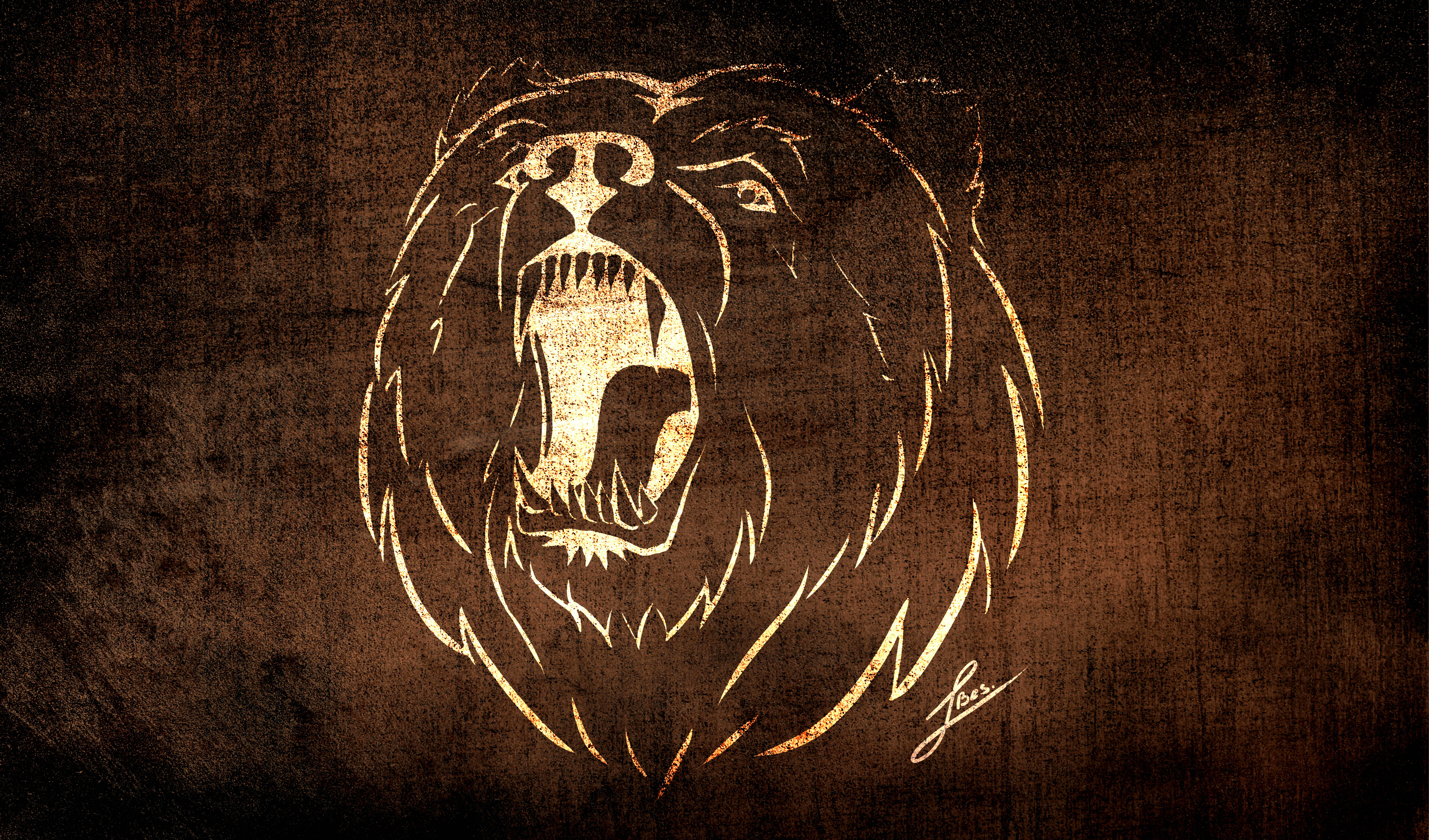 Download wallpaper background, animal, Wallpaper, figure, spirit, texture,  styling, bear, bear, fangs, grin, evil, brown, collection, brown, Russian,  section minimalism in resolution 6800x4000