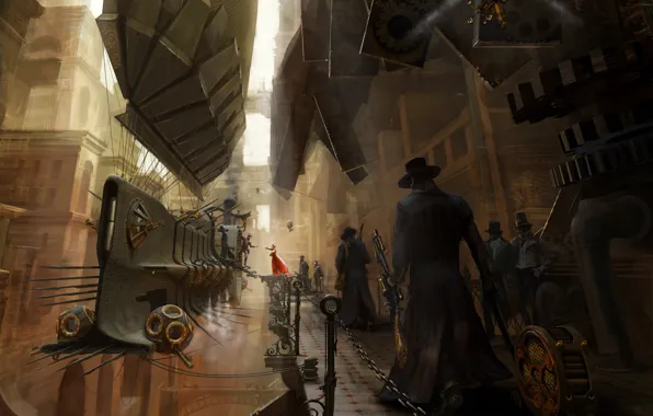 Picture figure, steampunk, airship