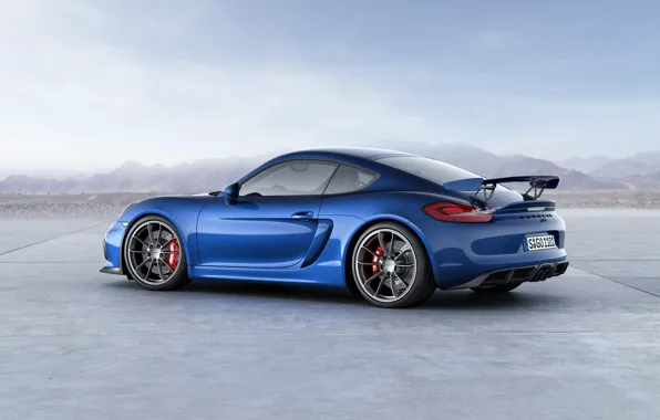 Picture blue, Porsche, Cayman, Porsche, rear view, GT4, Caiman