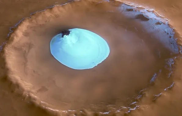 Picture ice, Mars, Crater