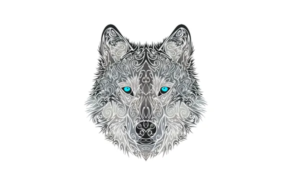 Picture face, style, wolf, dog, head, wolf