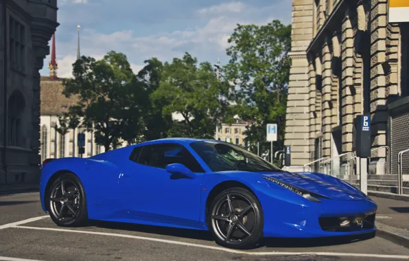 Picture blue, tuning, Ferrari, supercar, Ferrari, 458, Italia, Spider