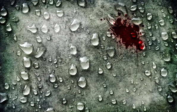 Picture water, drops, blood, styling, scratches, bloody