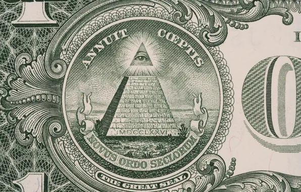 Picture green, dollar, pyramid