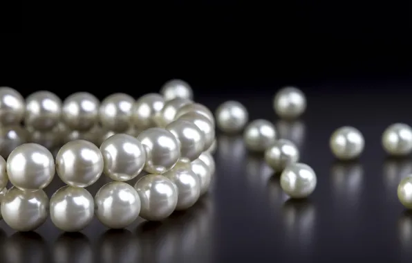 Picture macro, gift, Shine, beauty, necklace, blur, pearl, placer, pearl, bokeh, white, elegance, wallpaper., pearls, luxury