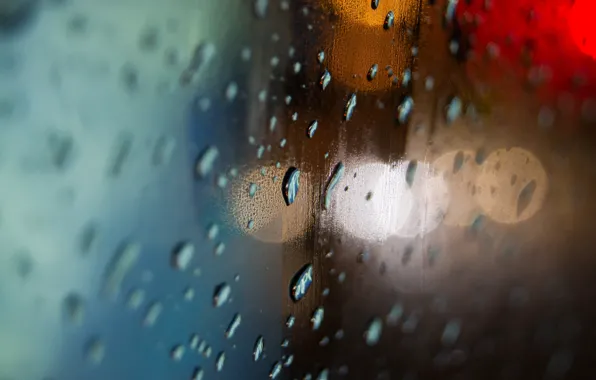 Picture glass, water, drops, fog, rain, blur, watercolor