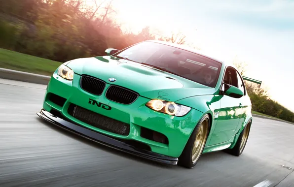 Picture car, green, green, Wallpaper, lights, tuning, bmw, BMW, car, 2011, tuning, coupe, monster, rides, e92, …