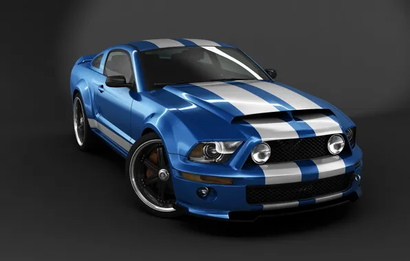 Picture car, Mustang, Ford, Shelby, GT500, USA, supercar, Ford Mustang, blue, speed, Ford Mustang Shelby GT500, …