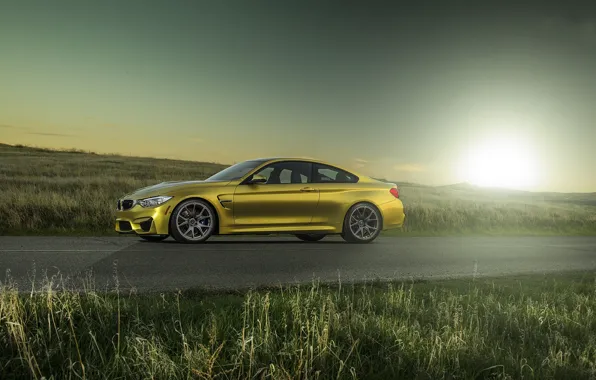 Picture the sun, yellow, bmw, BMW, drives, yellow, f82