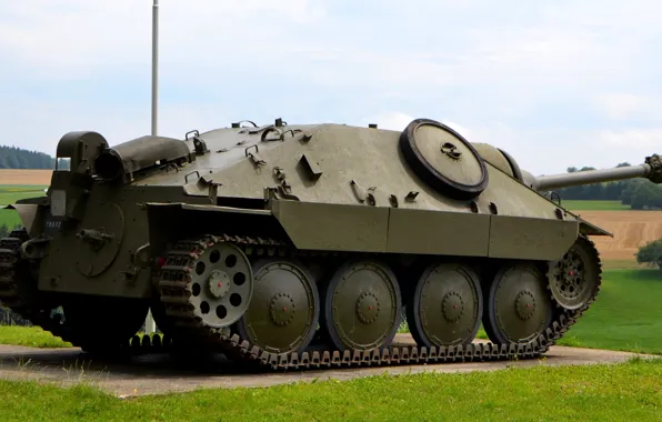 Picture installation, self-propelled, artillery, (SAU), easy, German, Hetzer, fighters, tanks, class, "Hettser, Jagdpanzer 38