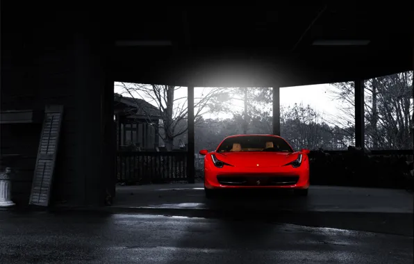 Picture Ferrari, red, front, 458 italia