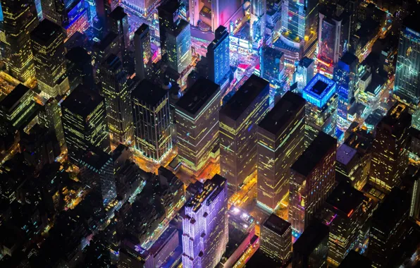 Picture lights, USA, United States, night, New York, Manhattan, NYC, New York City, evening, buildings, America, …