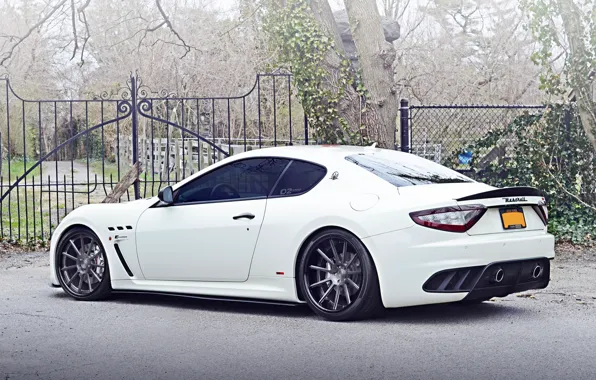Picture Maserati, White, Street, Tuning, Granturismo, Wheels, Bodykit