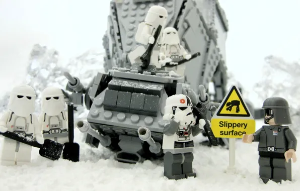 Picture Winter, Clones, Star Wars, Star wars, Lego, Slippery Surface, Slippery Surface