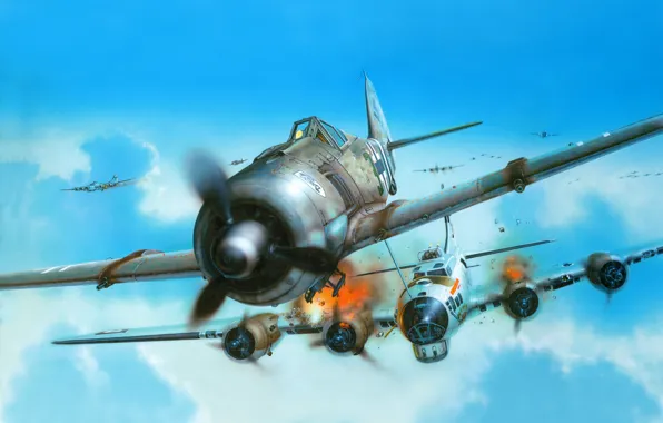 Picture the plane, figure, fighter, Luftwaffe, Focke-Wulf, FW190A - 8-R2, Focke-Wulf