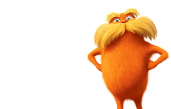 Picture orange, white background, baleen, the lorax, The Lorax