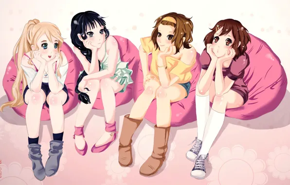Picture group, anime, girl, friends, mio akiyama, k-on, friend, tainak to knighty, hirasawa yui, kotobuki tsumugi