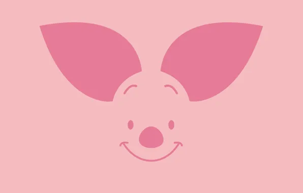 Picture MINIMALISM, SMILE, FACE, EYES, EARS, NOSE, PIGLET