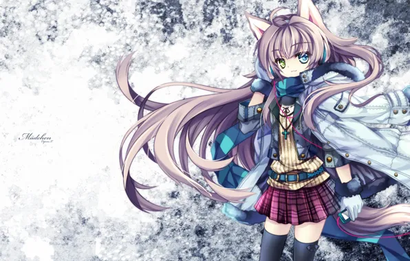 Picture girl, Wallpaper, anime, scarf