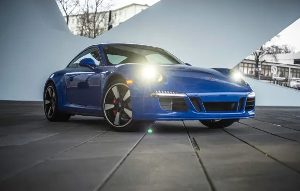 Picture blue, 911, Porsche, Porsche, the front, GTS, Club Coupe