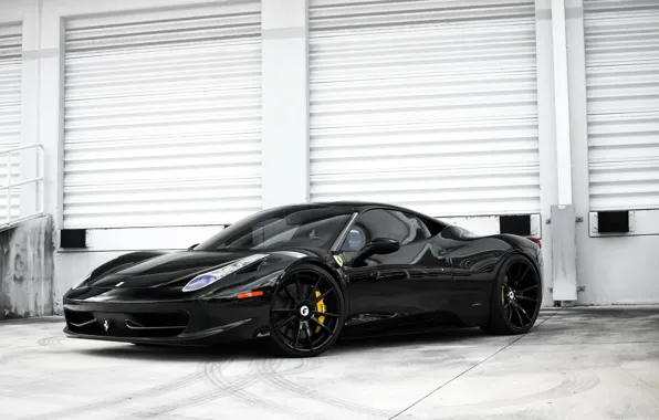 Picture Ferrari, black, 458, Italia