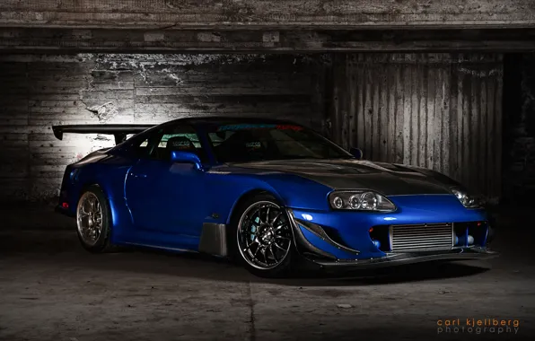 Picture blue, tuning, sports car, twilight, tuning, great car, Toyota Supra, beautiful color, Toyota Supra