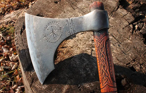 Picture weapons, patterns, stump, axe, combat