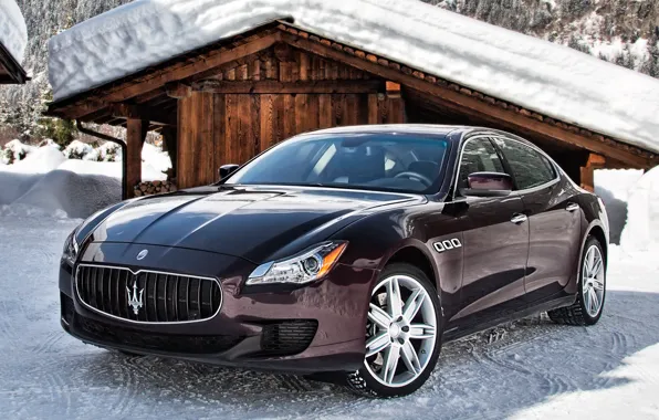 Picture snow, Maserati, Quattroporte, car, Maserati, Italian