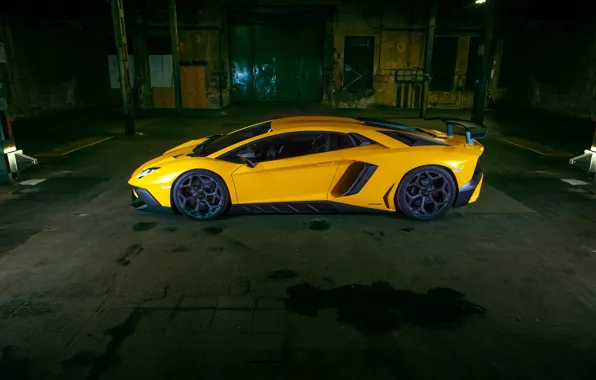 Picture car, Lamborghini, wallpaper, car, side view, yellow, Aventador, Novitec, Torado, LP 750-4, Superveloce, Lamborghini