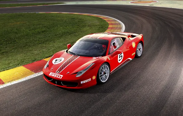 Picture Ferrari, Ferrari, red, track, 458 Challenge 2011