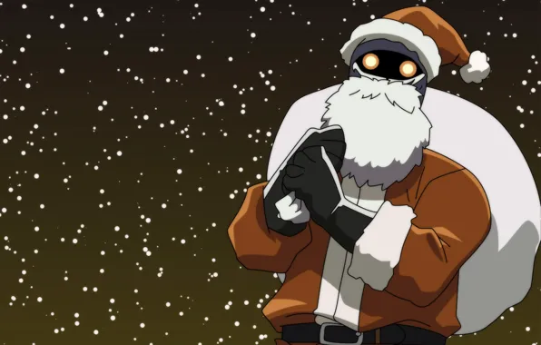 Picture new year, robot, Santa Claus