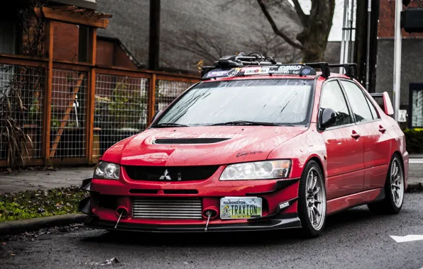 Picture Red, Mitsubishi, Lancer, Red, Lights, Tuning, Lancer, JDM, Wheels, Evolution 9, Mitsubishi, Evolution 9