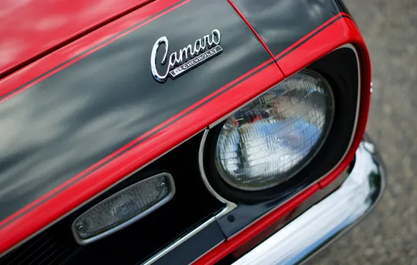 Picture red, camaro, 1968