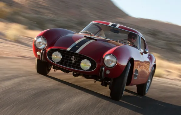 Picture red, background, turn, Ferrari, Ferrari, classic, the front, 1957, beautiful car, Berlinetta, 250 GT, 14 …