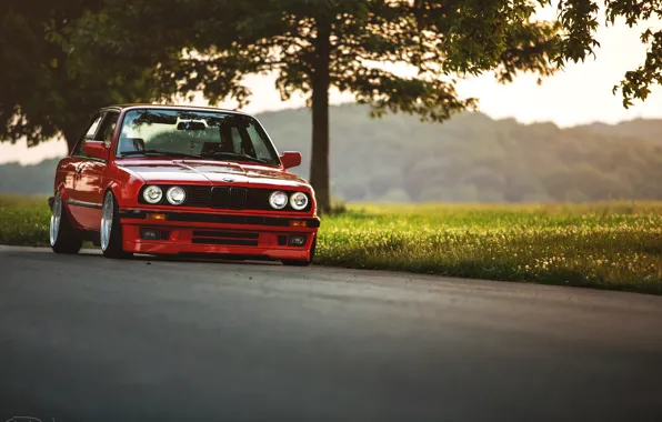 Picture tuning, BMW, BMW, red, red, tuning, E30