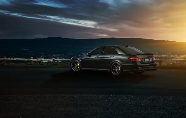 Picture Mercedes-Benz, Nature, Sky, California, Motorsport, Summer, Sonic, E63, Rear, Ligth, Nigth, AMG S