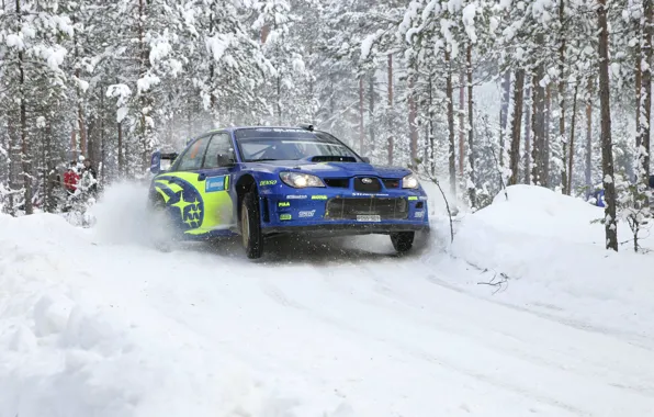 Picture Winter, Auto, Blue, White, Subaru, Impreza, Snow, Forest, Sport, Machine, Race, Day, Lights, wrc, Rally, …