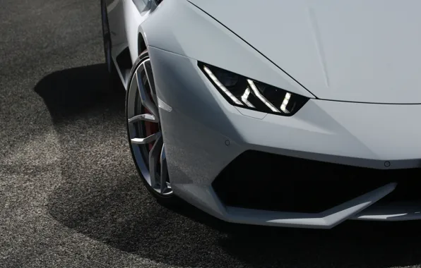 Picture white, Lamborghini, headlight, bumper, Huracan