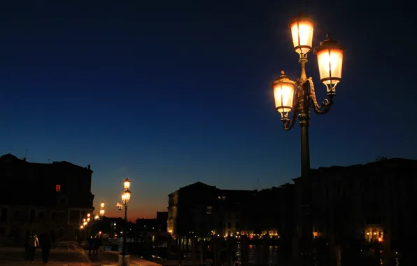 Picture night, the city, lights, street, lights, twilight