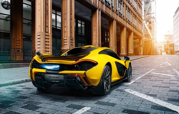 Picture McLaren, Fire, Yellow, Supercar, Exhaust, Rear