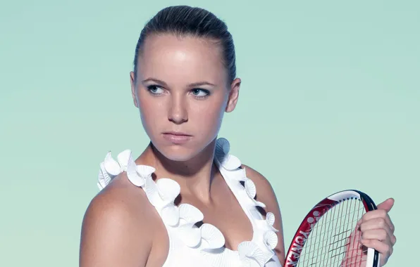 Picture tennis player, racket, Caroline Wozniacki
