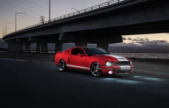 Picture Mustang, Ford, Shelby, GT500, Muscle, Light, Red, Car, Front, Sunset, Collection, Aristo