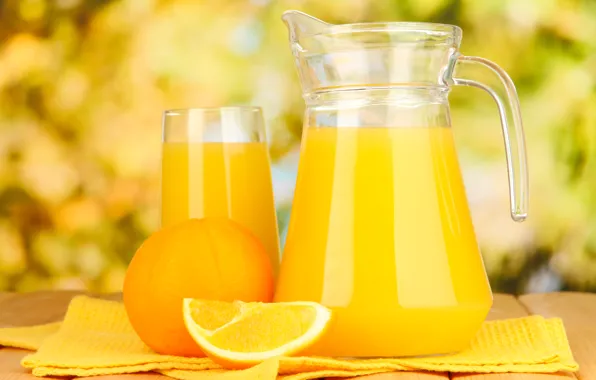 Picture glass, table, orange, juice, pitcher, fruit, citrus