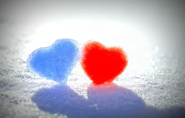 Picture winter, snow, love, blue, red, background, widescreen, Wallpaper, mood, heart, wallpaper, red, love, heart, heart, …