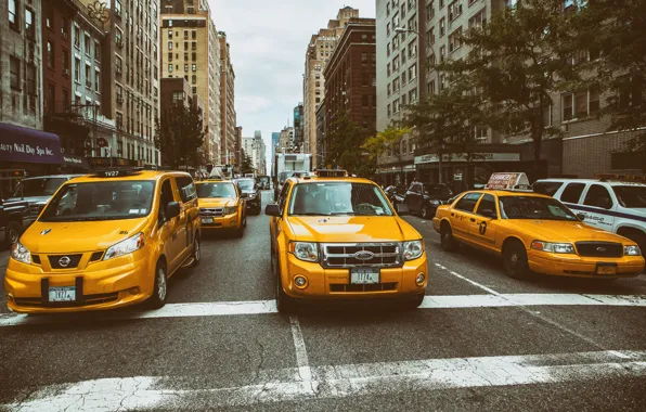 Picture Manhattan, New York City, street, Taxi